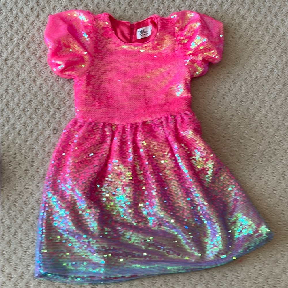 Lola + the Boys Pink Sequin Dress, Size 8